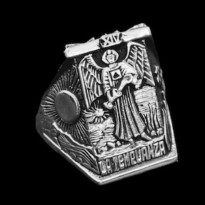 Anillo Carta Tarot La Templanza en Plata de Ley 925 Hecho a Mano