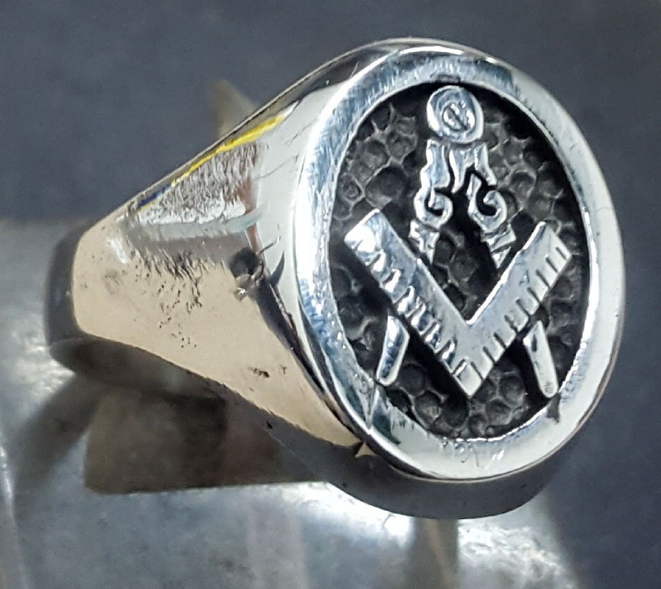 Anillo Masonico Grado Aprendiz en Plata de Ley hecho a Mano Masoneria Etsy Mexico