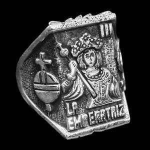 Anillo Carta Tarot La Emperatriz en Plata de Ley 925 Hecho a Mano