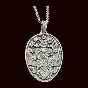 REBIS Alchemy Masonic Pendant in Sterling Silver Handmade 4 x 3 Cm 14 Gr