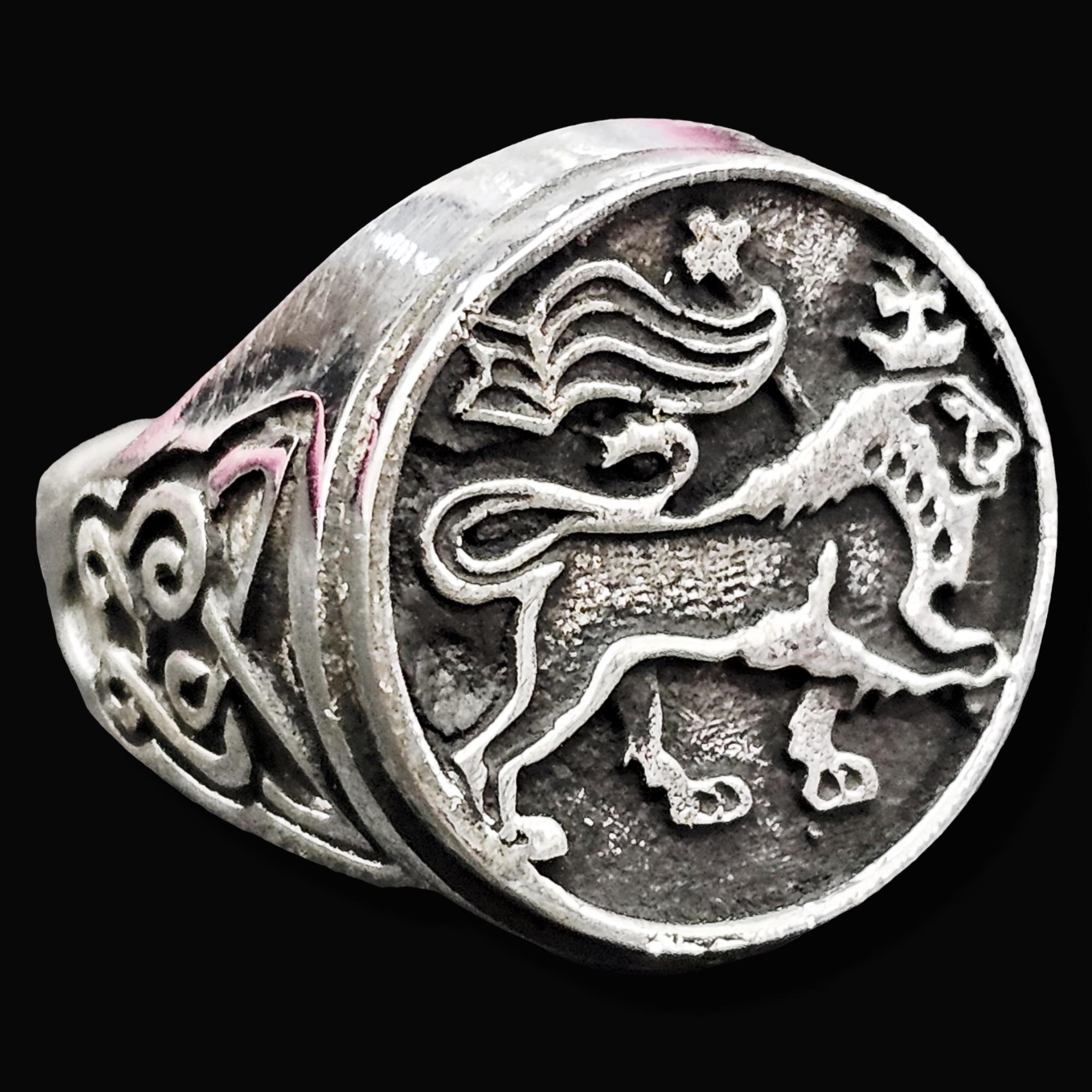 Lion of Juda Ring 925 Silver Rastafari 14 Gr 1.8 Cm Handmade