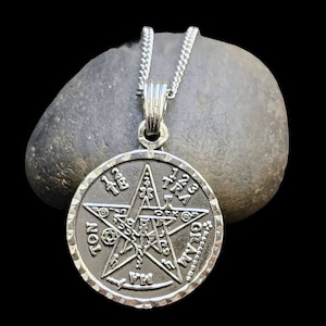 Tetragrammaton Protection Pendant in 925 Sterling Silver Handmade
