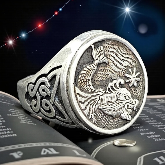 Red Dragon Ring, Saint Cyprian, 925 Sterling Silver, Occult Seal