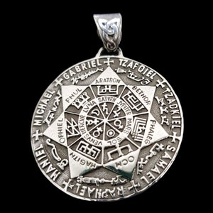 Dije Sello de Arcángeles Gabriel Miguel Rafael Uriel Zadquiel Chamuel Jofiel en Plata de Ley 925 hecho a Mano