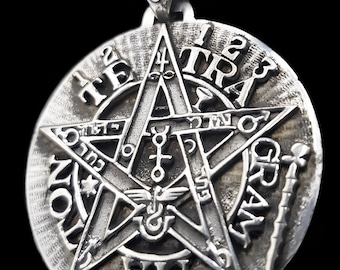 Dije Tetragramaton Exterminador en Plata de Ley 925 hecho a Mano