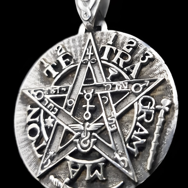 Dije Tetragramaton Exterminador en Plata de Ley 925 hecho a Mano