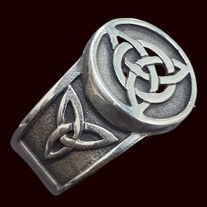 Celtic Triquetra Ring in Sterling Silver Handmade