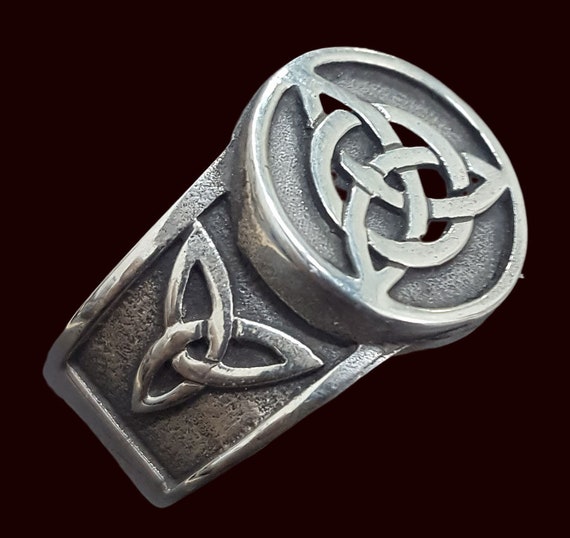 Silvershake Genuine Citrine Celtic Knot Ring – White Gold Plated 925 Sterling Silver, Size 7 - View #11