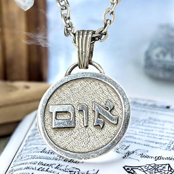 Kabbalah Pendant 72 Names of God MEM VAV ALEF in 925 Silver