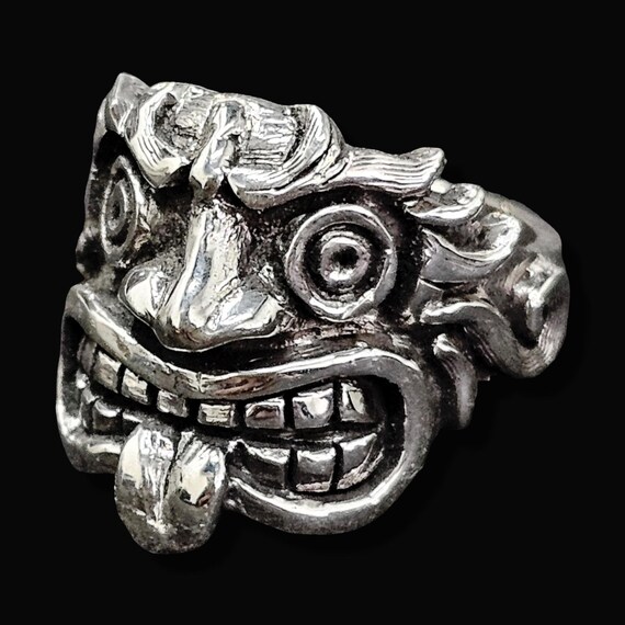 Japanese Shisa Dog Ring, 925 Sterling Silver, Protection Amulet