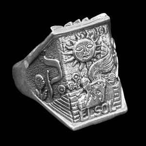 Anillo Carta Tarot El Sol en Plata de Ley 925 Hecho a Mano