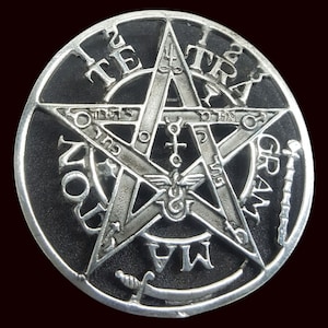 Tetragrammaton Protection Medal in 925 Sterling Silver Handmade