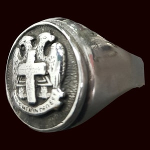 Freimaurer-Ring Doppeladler in Sterling Silber handgefertigt Freimaurerei