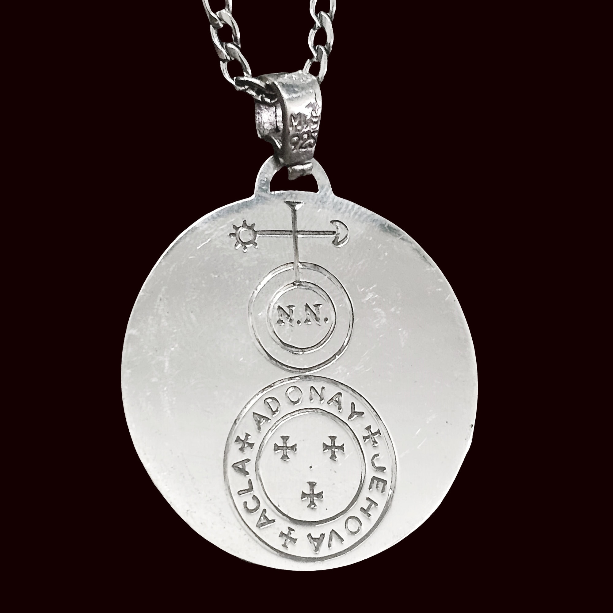 Adonai Talisman Pendant and Dominator Man 925 Silver Grimoire Pope