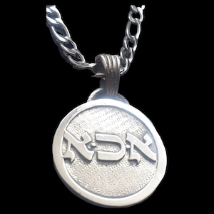 Kabbalah pendant ALEF KAF ALEF DNA of the soul in silver 925 handmade 72 names of God