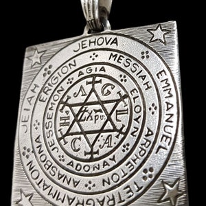 Tetragrammaton and Archangels Pendant in 925 Sterling Silver Handmade