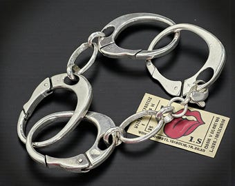 キース・リチャーズ風ハンドカフブレスレット。925シルバー製。3cmの
