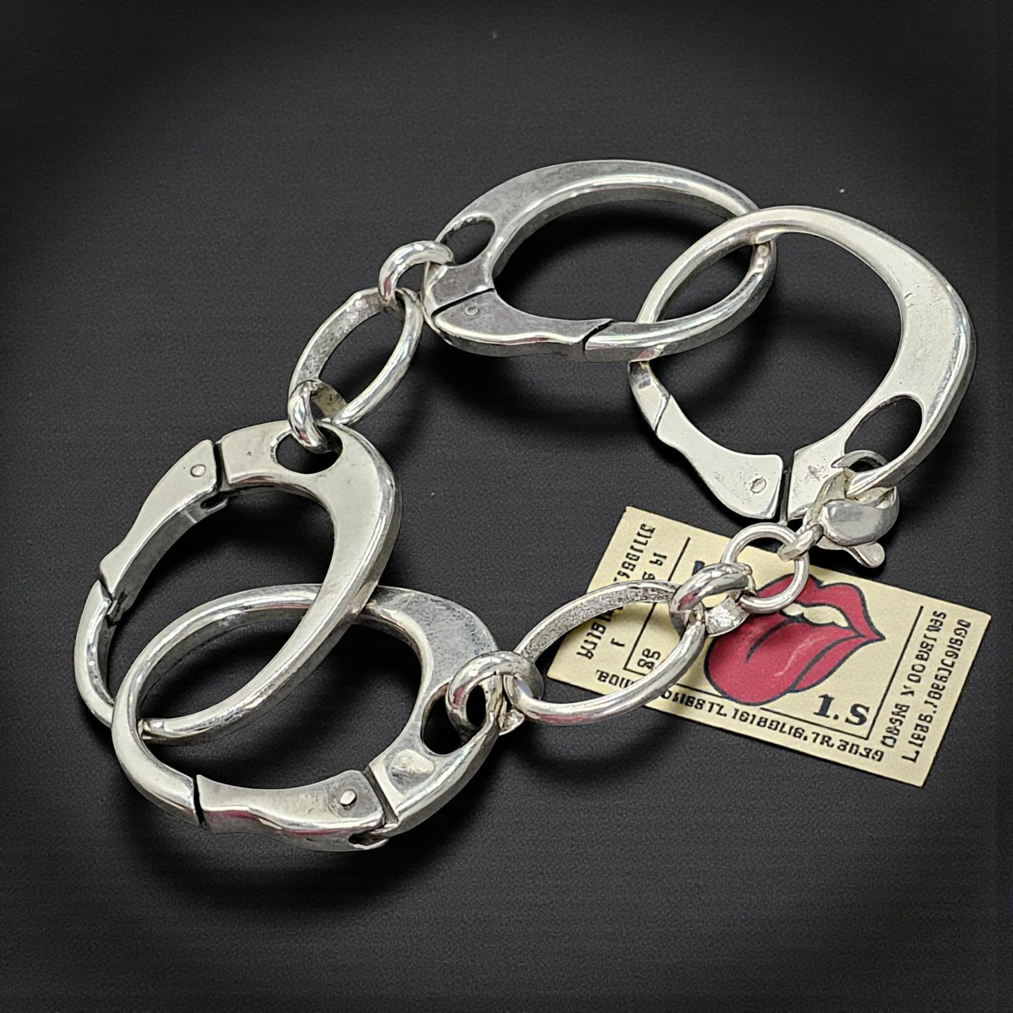 キース・リチャーズ風ハンドカフブレスレット。925シルバー製。3cmの