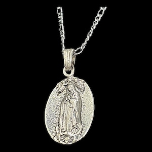 Virgin Guadalupe Pendant 3 x 2 cm 8 gr in 925 Sterling Silver Handmade