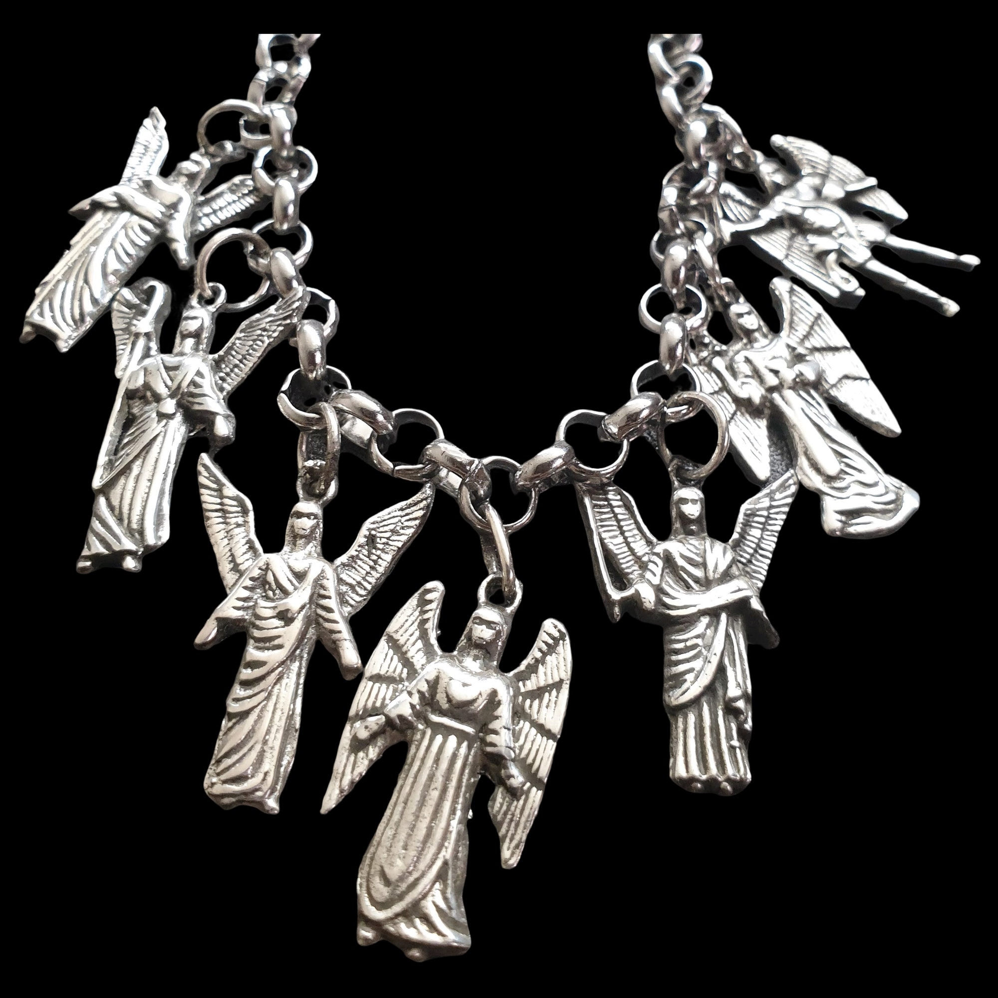Bracciale Donna Argento 925 Sette Arcangeli: Catena Rolo 10mm Con Medaglione Fronte-Retro E Chiusura Moschettone, 17+3 Cm - 2