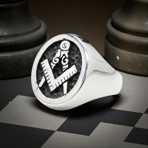 Bague Maçonnique Acier Tungstène - Anneau Pour Frère, Loge, Grade, Couleur Noire, Neuve Avec étiquettes