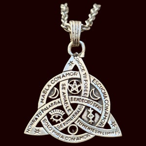 Dije Wicca Nudo Buena Bruja y runas de bruja en Plata de Ley 925 hecho a Mano