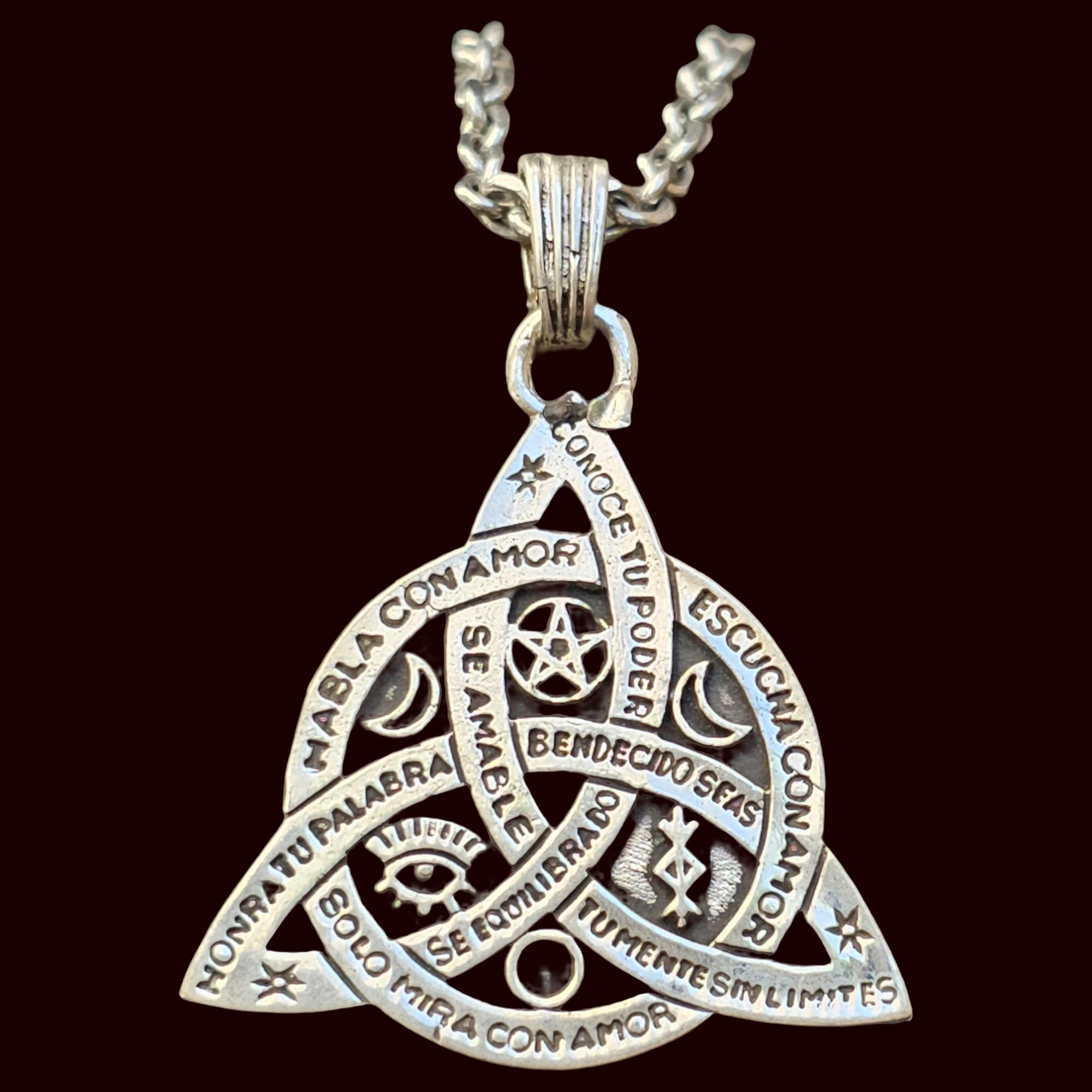 Collier Métatron Cube Et Nœud De Sorcière - Pendelique Géométrie Sacrée, Protection Et Spiritualité
