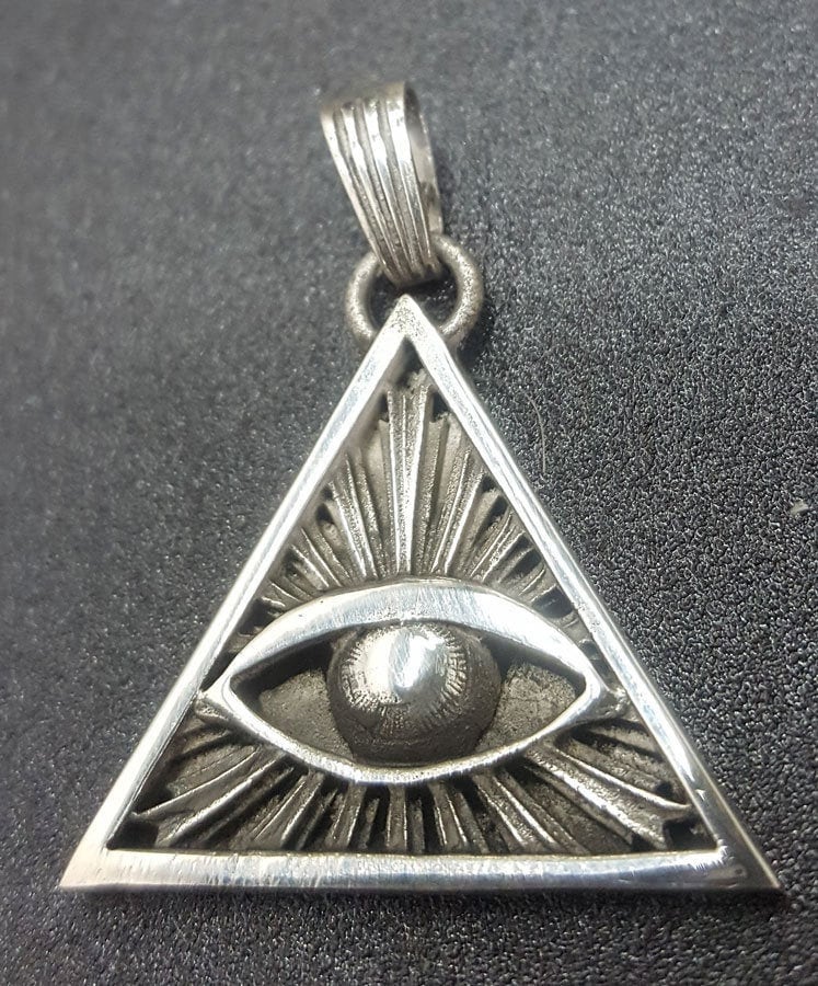 【超希少】英国製 シルバー925 フリーメイソン シークレットペンダントトップ 英国イギリス製ヴィンテージフリーメイソン開閉ギミック
