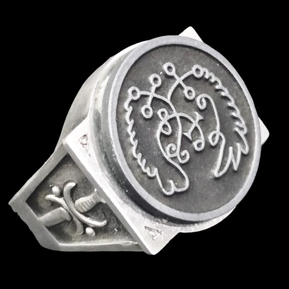 (宅)加護の指輪 Amulet ring 聖 Silver Works Seere Ars Goetia Prince Ring, Master's Sword, 925 Sterling Silver
