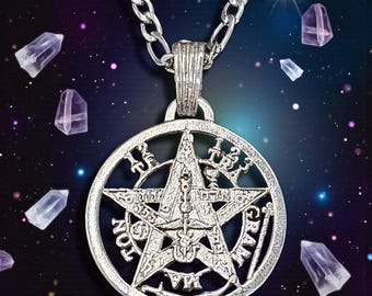 Minoplata Ciondolo Tetragramaton Piccolo In Argento Sterling 925, Diametro 10mm. Amuleto Protettivo Con Finitura Anticata, Ipoallergenico.