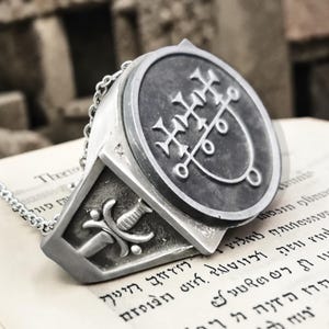 Ring Prince Sitri Ars Goetia Sword of the Master 925 Silver Amulet of Passion and Desire 2.2 x 1.8 cm 18 gr Handmade Salomon Demon 12