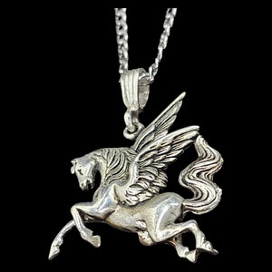 Pegasus horse pendant in 925 sterling silver handmade