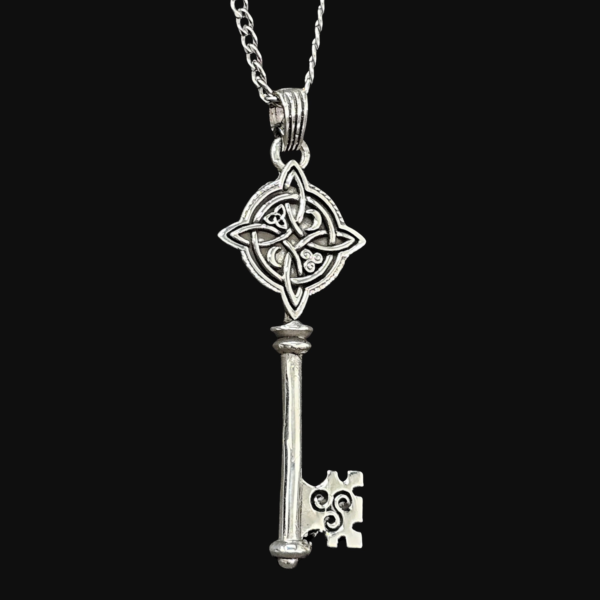 Collier Nœud De Sorcière En Argent 925 Avec Pendentif Croix Celtique Et Coquillage – Bijou Wicca, Cadeau