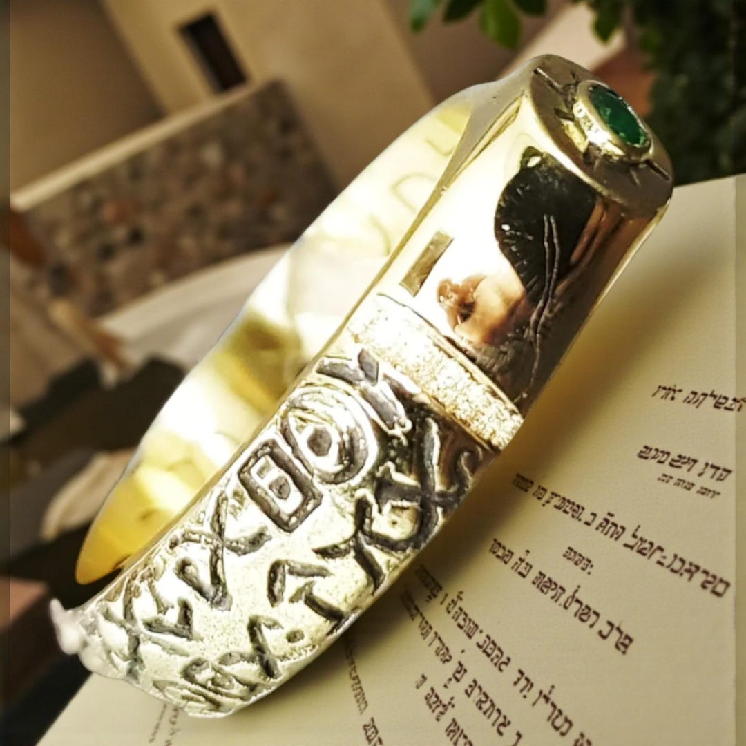 Sacred Seal Ring of Solomon Saint Cyprian 18K Gold Talisman of