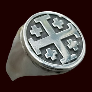 Templar Cross of Jerusalem Ring in Handmade Sterling Silver