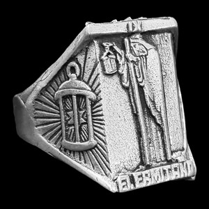 Anillo Carta Tarot El Hermitaño en Plata de Ley 925 Hecho a Mano
