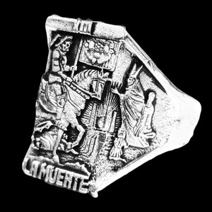Ring Tarot Card Death en argent sterling 925 fait main