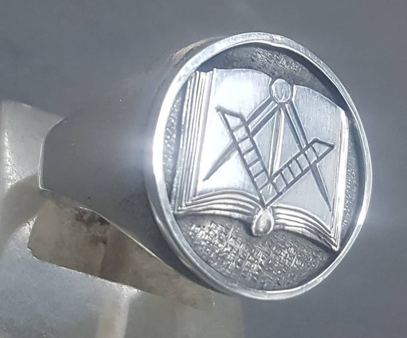 Anillo Masonico Grado Aprendiz en Plata de Ley hecho a Mano Masoneria Etsy Mexico