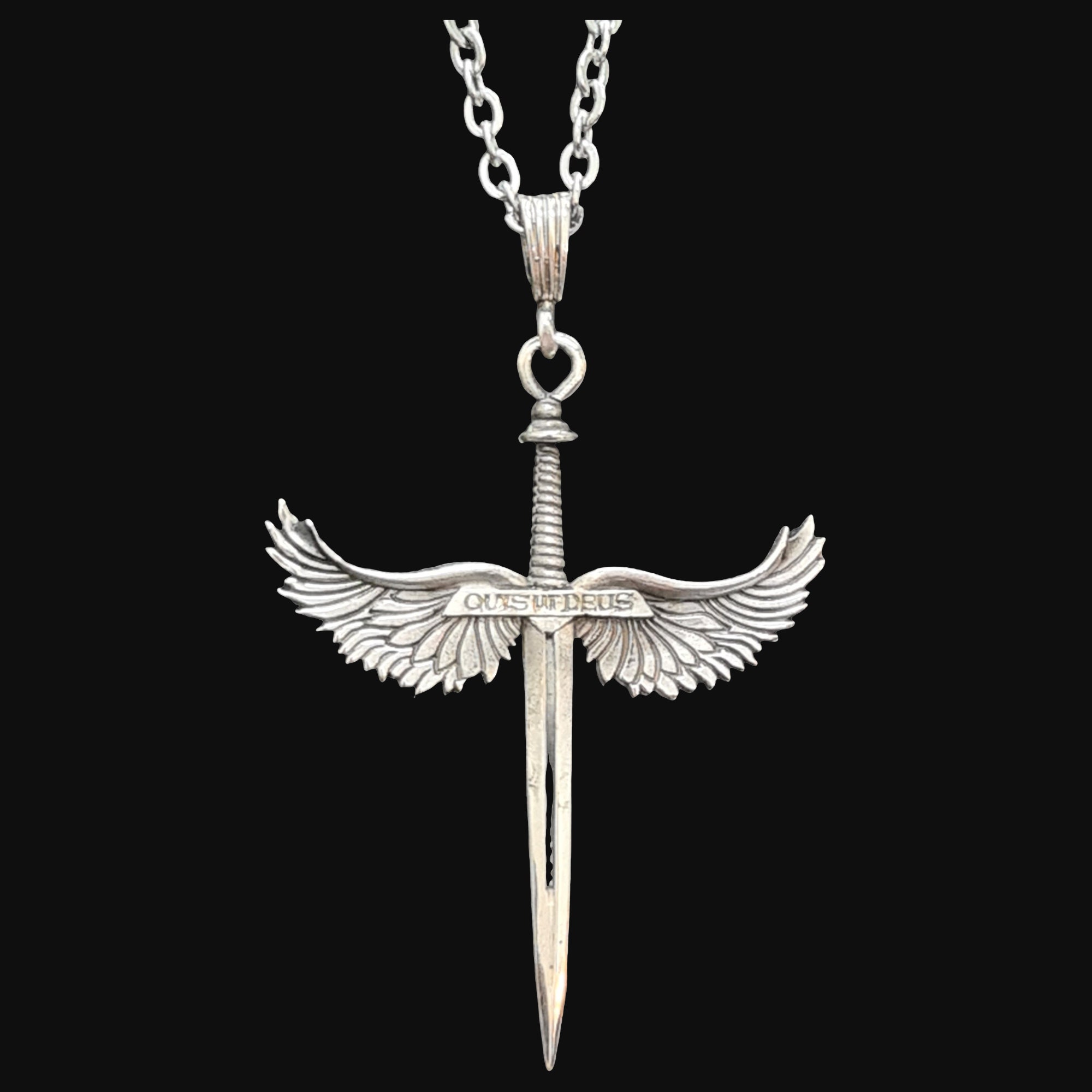 アクセサリー 925 Silver Winged Sword Pendant Necklace Amazon.com: YOSOPRETTY Sword Crown Necklace 925 Sterling