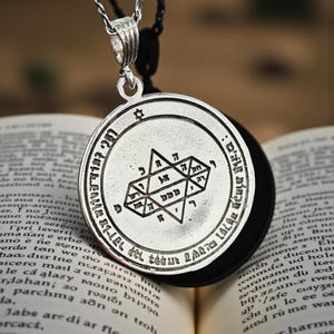 Ho commemorato il quarto sigillo consacrato a Giove in argento 925. Amuleto di ricchezza e onore, 4 cm, 19 gr. Chiave di Salomone, Fatto a mano, Clavicole di Salomone