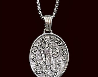 Templar Pendant Seal of Abraxas Silver 3.5 Cm 10 Gr