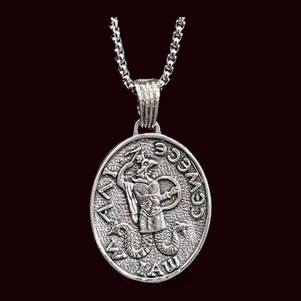 Templar Pendant Seal of Abraxas Silver 3.5 Cm 10 Gr