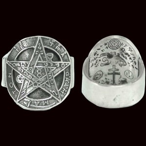 Tetragrammaton Exterminator Ring in 925 Sterling Silver Handmade