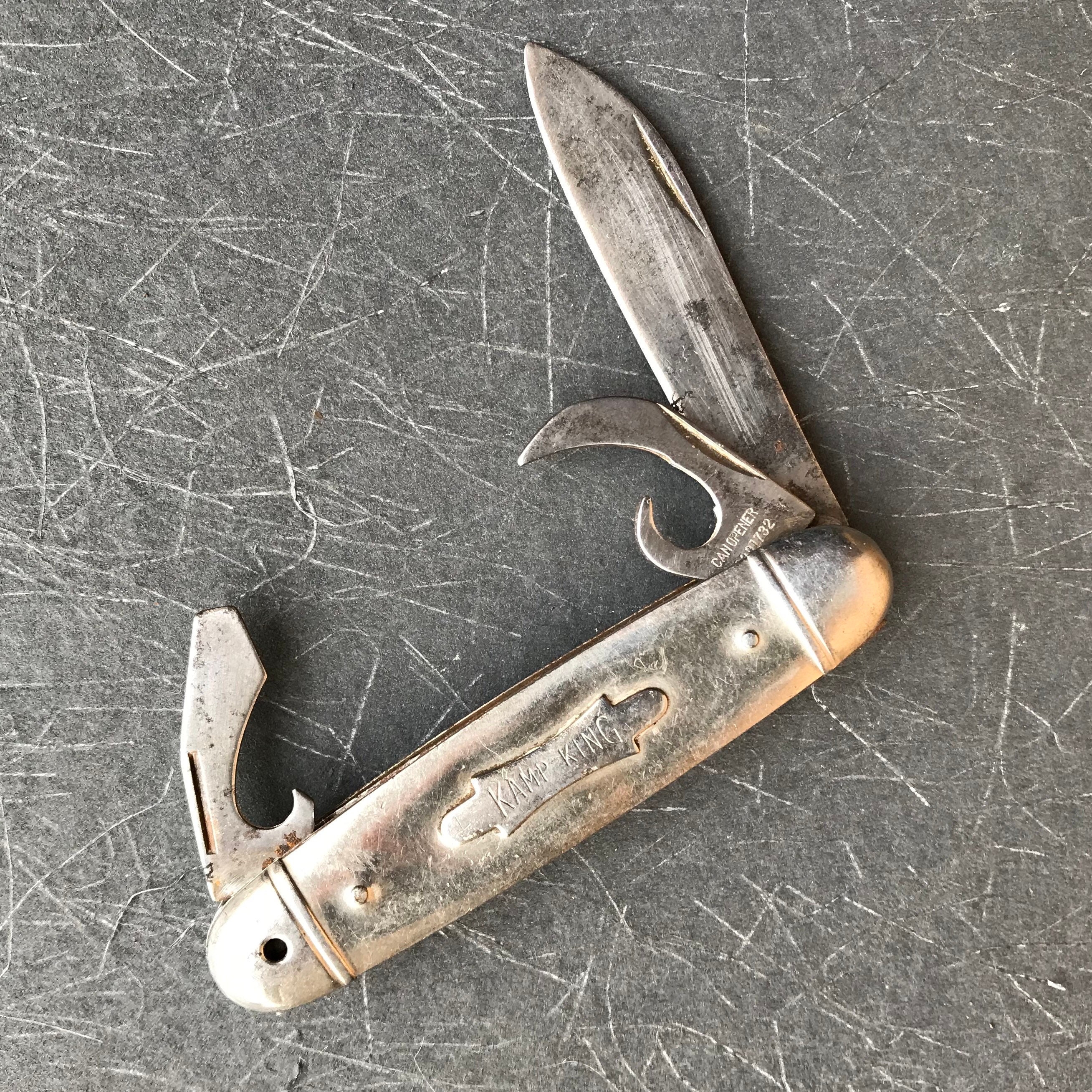 LOT OF 2- Vintage Hammer Brand Three Blade Pocket Knife, Kamp King