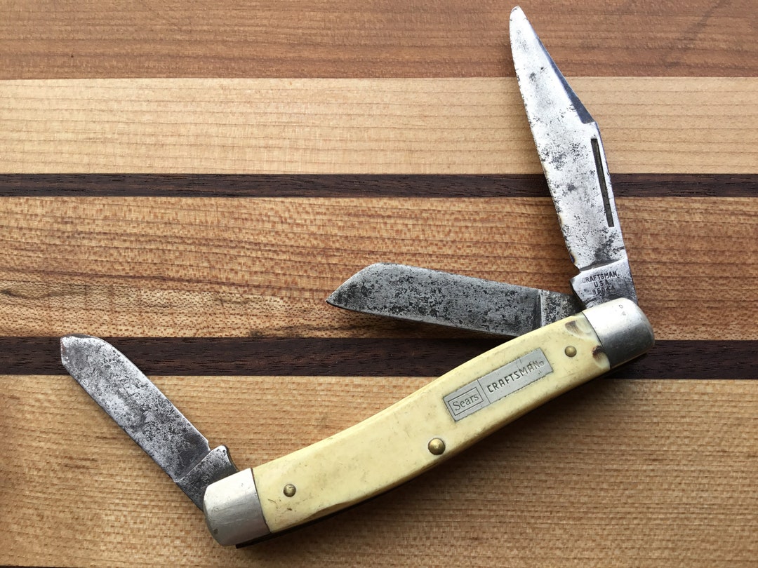 Vintage Sears Craftsman Stockman Pocket Knife Etsy