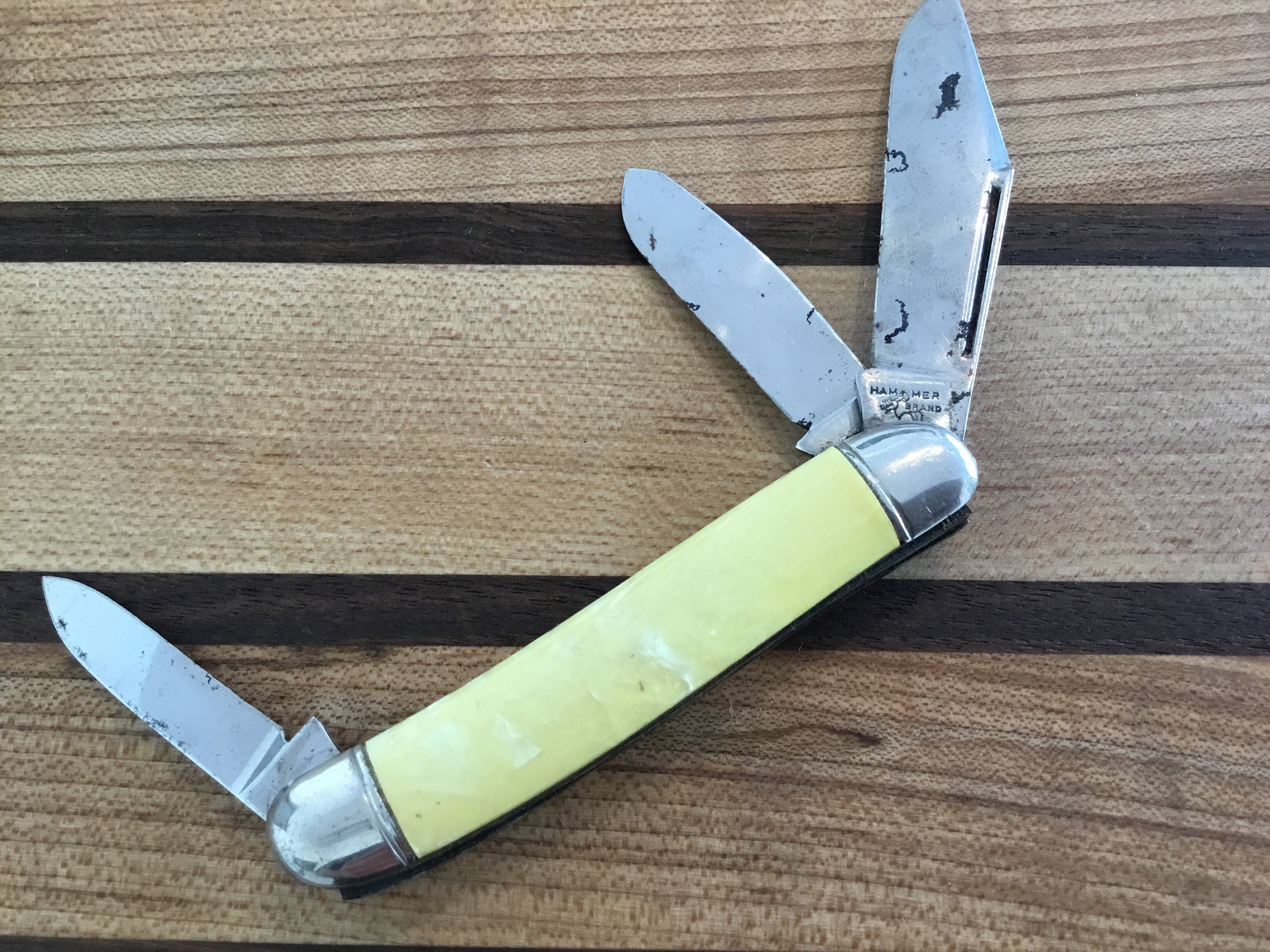 Vintage New York Knife Co Walden Hammer Brand Senator #2048 Folding Po –