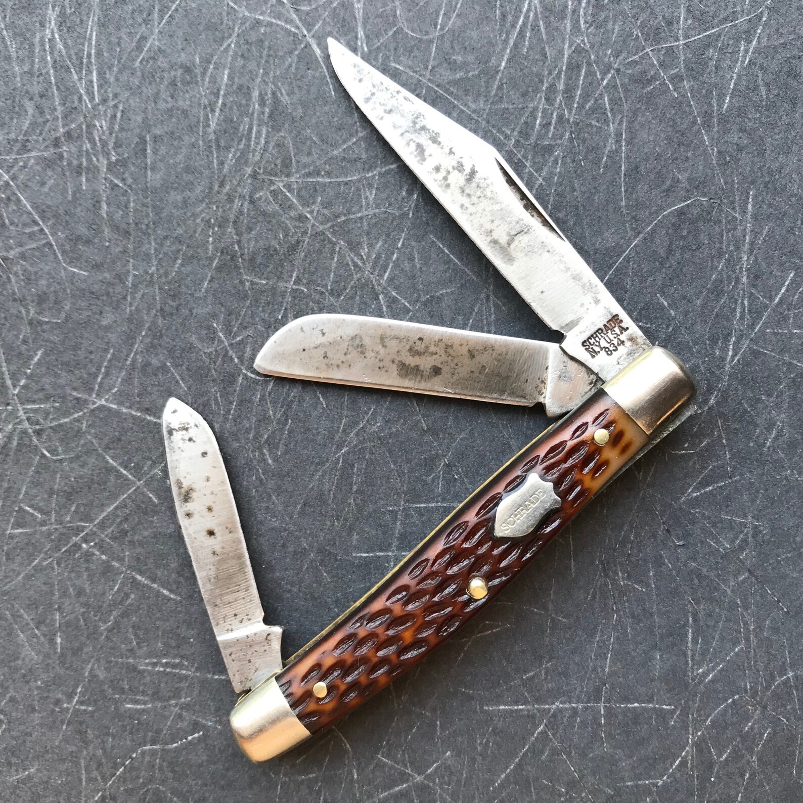 Vintage Schrade 834 Stockman Pocket Knife Etsy