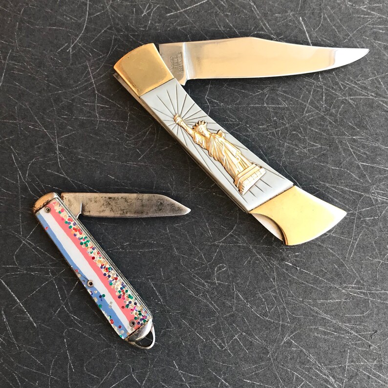 Vintage American Souvenir Knife Set Etsy