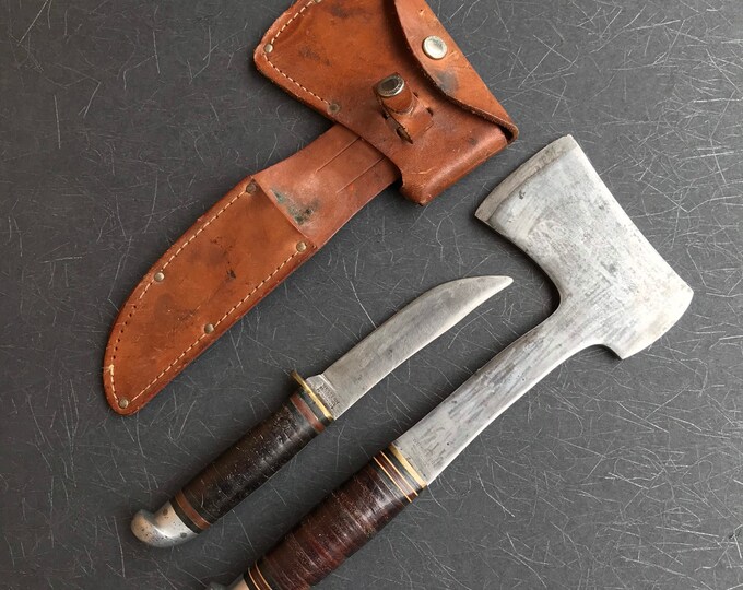 Vintage Western L6610 Knife & Hatchet Set Etsy
