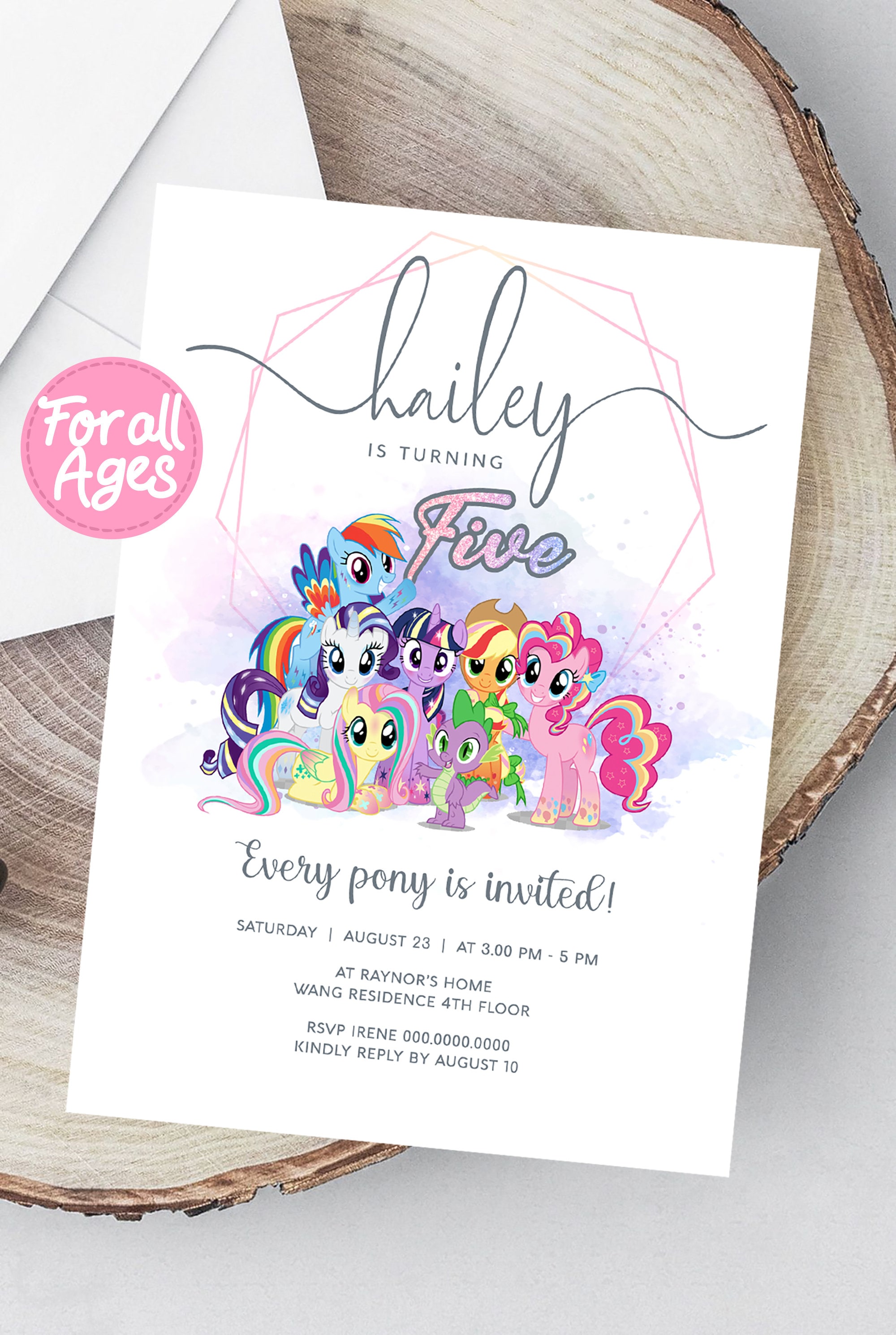 Digital My Little Pony Invitation Template Printable My Etsy